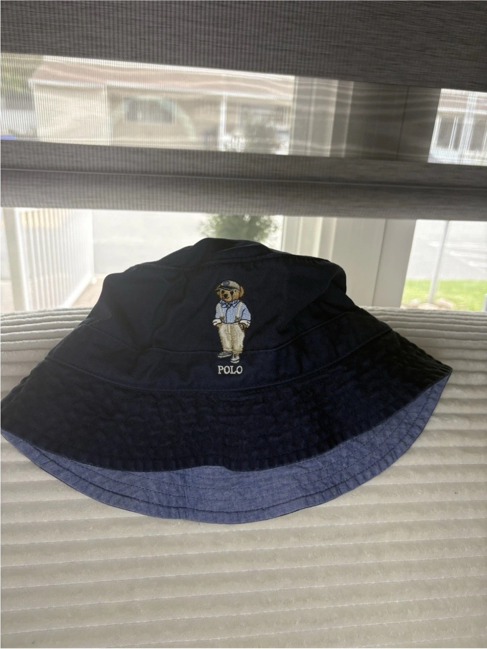 Polo Ralph Lauren Polo Bear Chino Twill Bucket Hat Navy Blue Chambray S/M